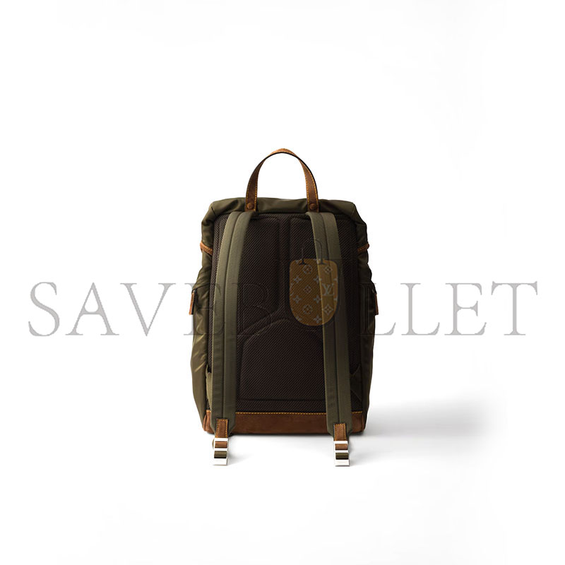 Pra*a re-nylon and leather backpack 2vz135 (45*27*17cm)
